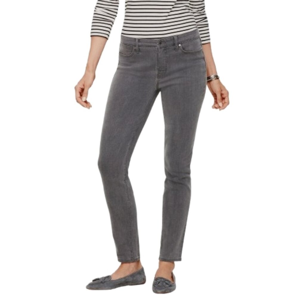 NWT Talbots Womens Plus Size 16W Gray Slim Ankle Five-Pocket Jeans NEW